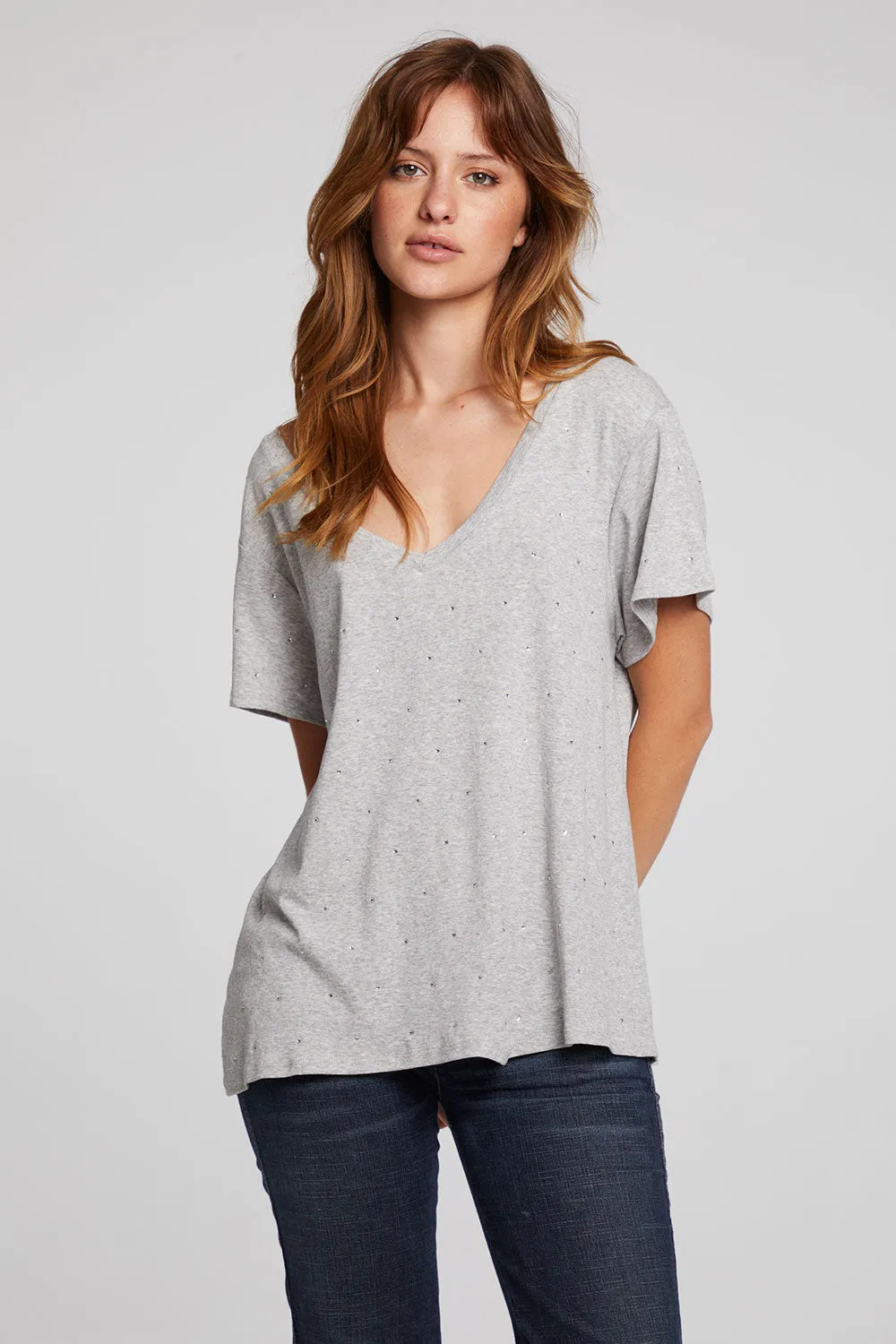 Hyacinth Heather Grey Tee sold by Chaser product image thumbnail 4