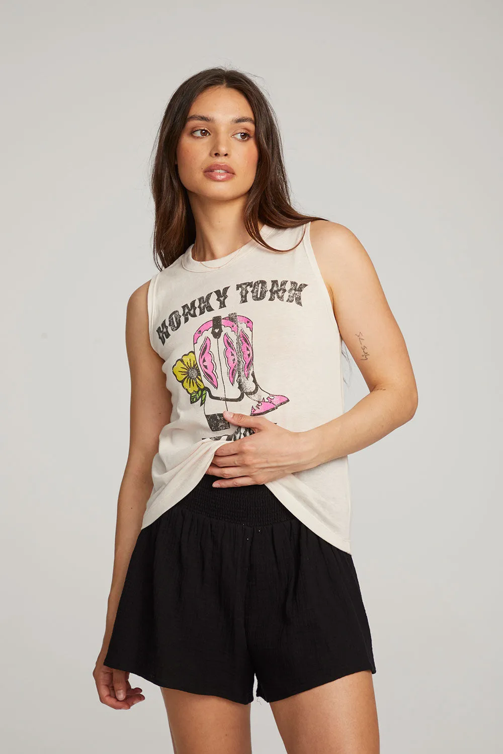 Honky Tonk Honey Muscle Tee sold by Chaser product image thumbnail 2