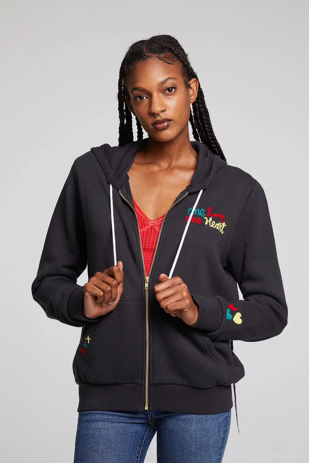 One Love One Heart Zip-up Hoodie sold by Chaser
