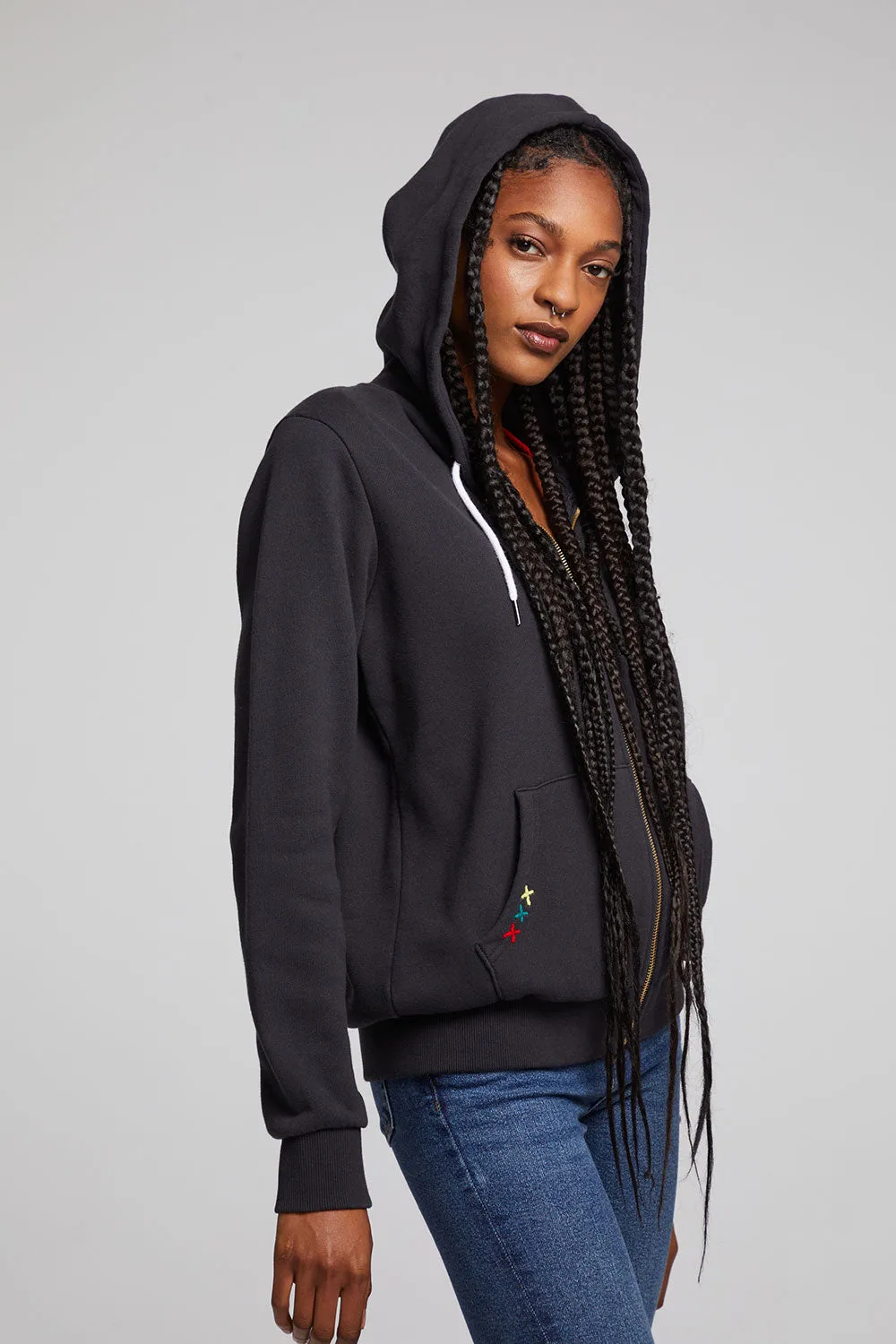 One Love One Heart Zip-up Hoodie sold by Chaser product image thumbnail 3