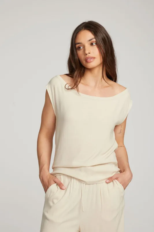 Sleeveless Bark Dolman Tee sold by Chaser