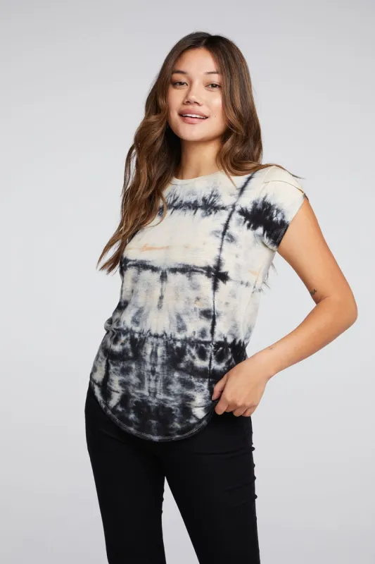 Linen Jersey Tulip Sleeve Crew Neck Shirttail Tee sold by Chaser