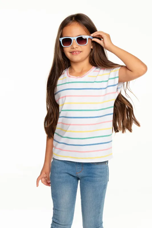 Girls Recycled Vintage Jersey Cap Sleeve Vent Back Tee sold by Chaser