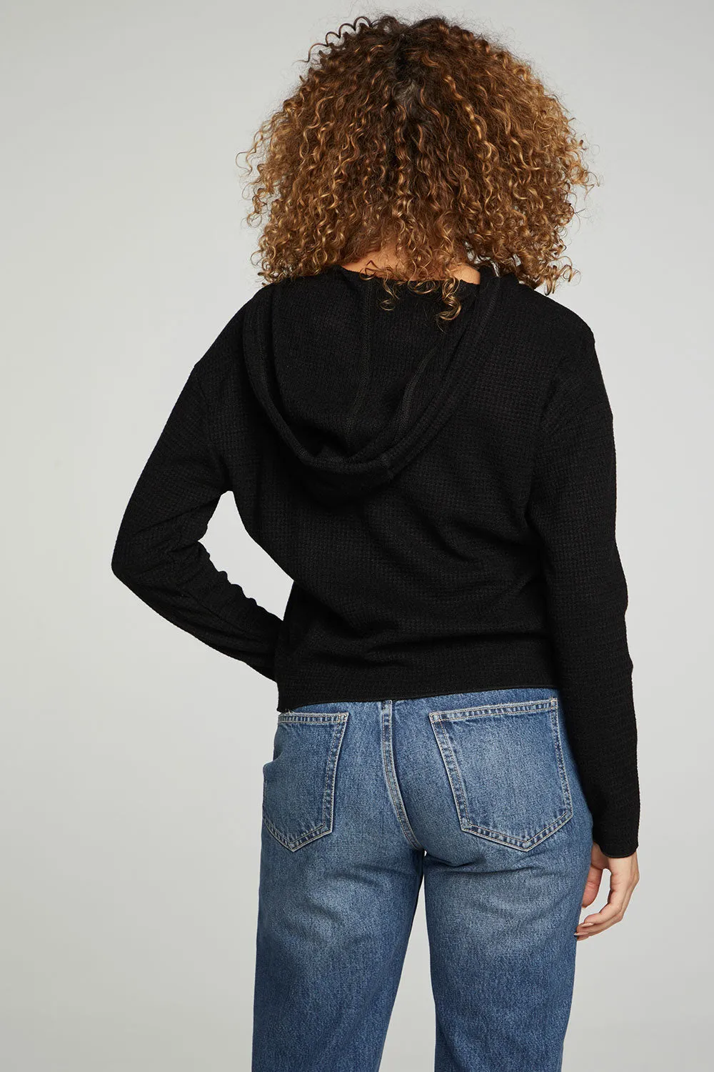 Long Sleeve Semi Cropped Zip Front Hoodie sold by Chaser product image thumbnail 3