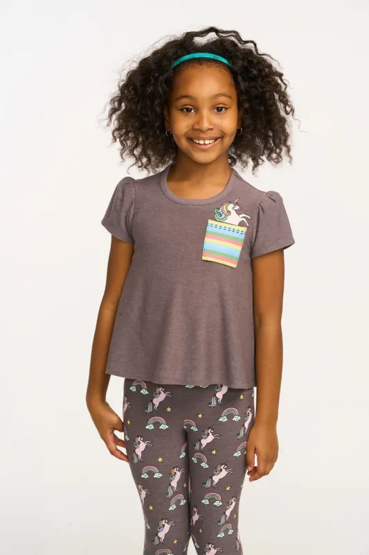 Unicorn Rainbow Puff Sleeve Tee sold by Chaser