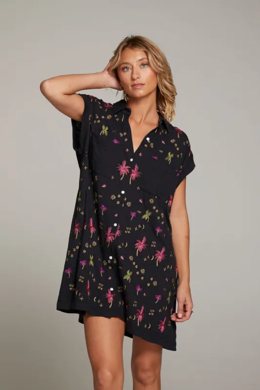 Downtown Night Palm Mini Dress sold by Chaser