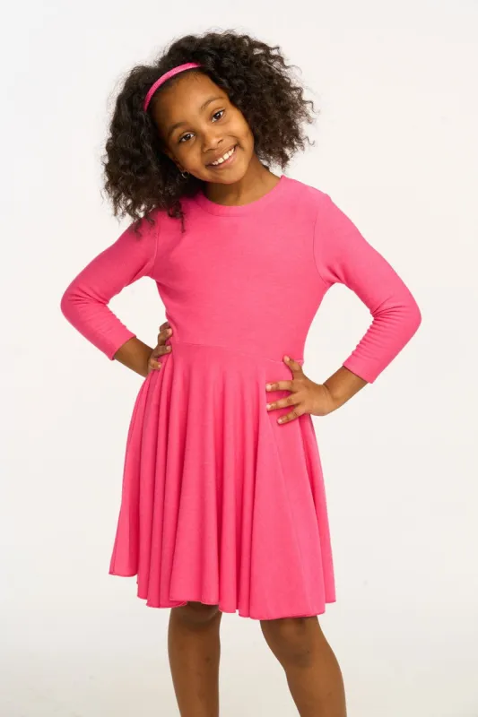 Peplum Cozy Knit Flamingo Pink Dress sold by Chaser