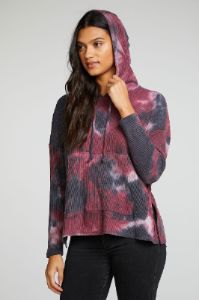 Recycled Love Rib Long Sleeve Drop Shoulder Slit Side Pullover Hoodie sold by Chaser