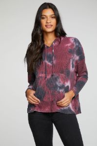Recycled Love Rib Long Sleeve Drop Shoulder Slit Side Pullover Hoodie sold by Chaser