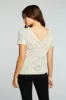 Linen Jersey Raw Edge Double V Short Sleeve Tee sold by Chaser