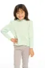 Semi Cropped Hi Lo Mock Neck Puff Sleeve Pullover sold by Chaser