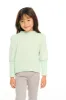 Semi Cropped Hi Lo Mock Neck Puff Sleeve Pullover sold by Chaser