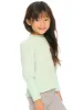 Semi Cropped Hi Lo Mock Neck Puff Sleeve Pullover sold by Chaser