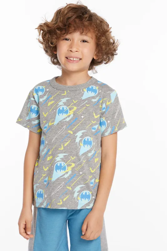 Batman All Over Logos Boys Crew Neck Tee sold by Chaser