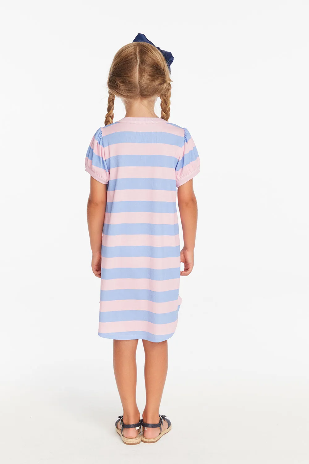 Puff Sleeve Bubblegum Stripe Dress sold by Chaser product image thumbnail 4