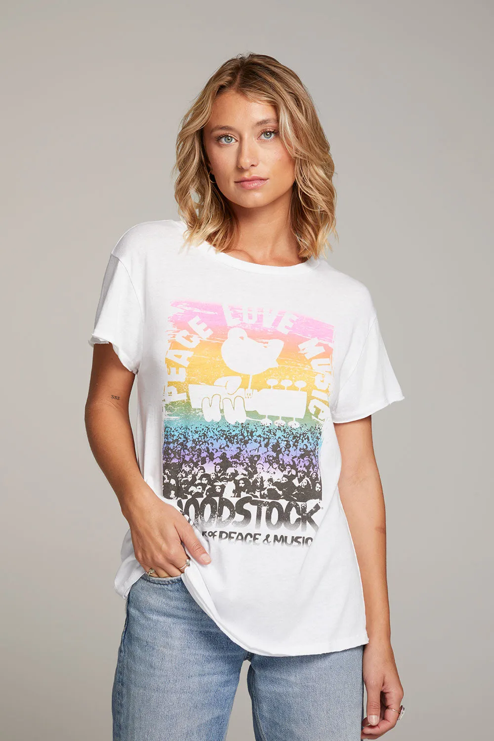 Woodstock Peace Love Music Tee sold by Chaser product image thumbnail 3