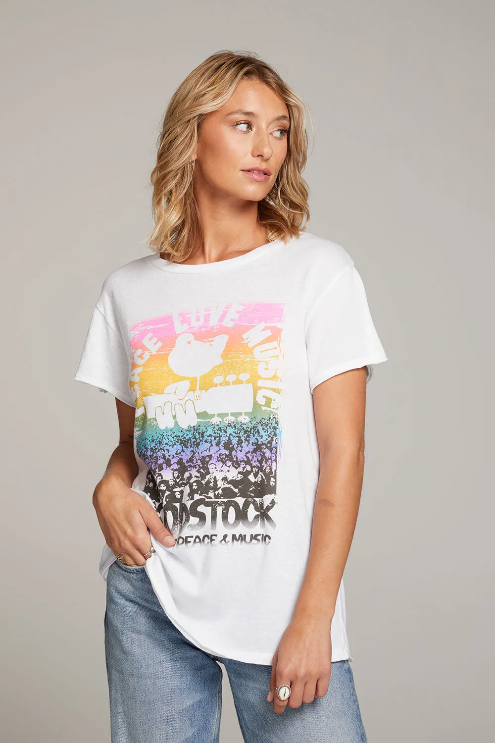Woodstock Peace Love Music Tee sold by Chaser