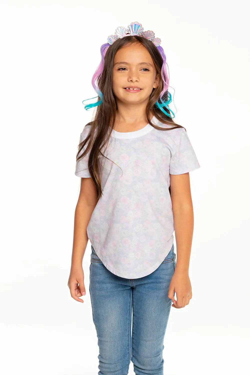 Girls Recycled Vintage Jersey Short Sleeve Scoop Back Shirt sold by Chaser product image thumbnail 3