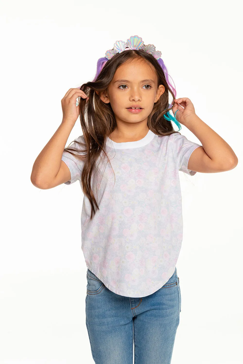 Girls Recycled Vintage Jersey Short Sleeve Scoop Back Shirt sold by Chaser