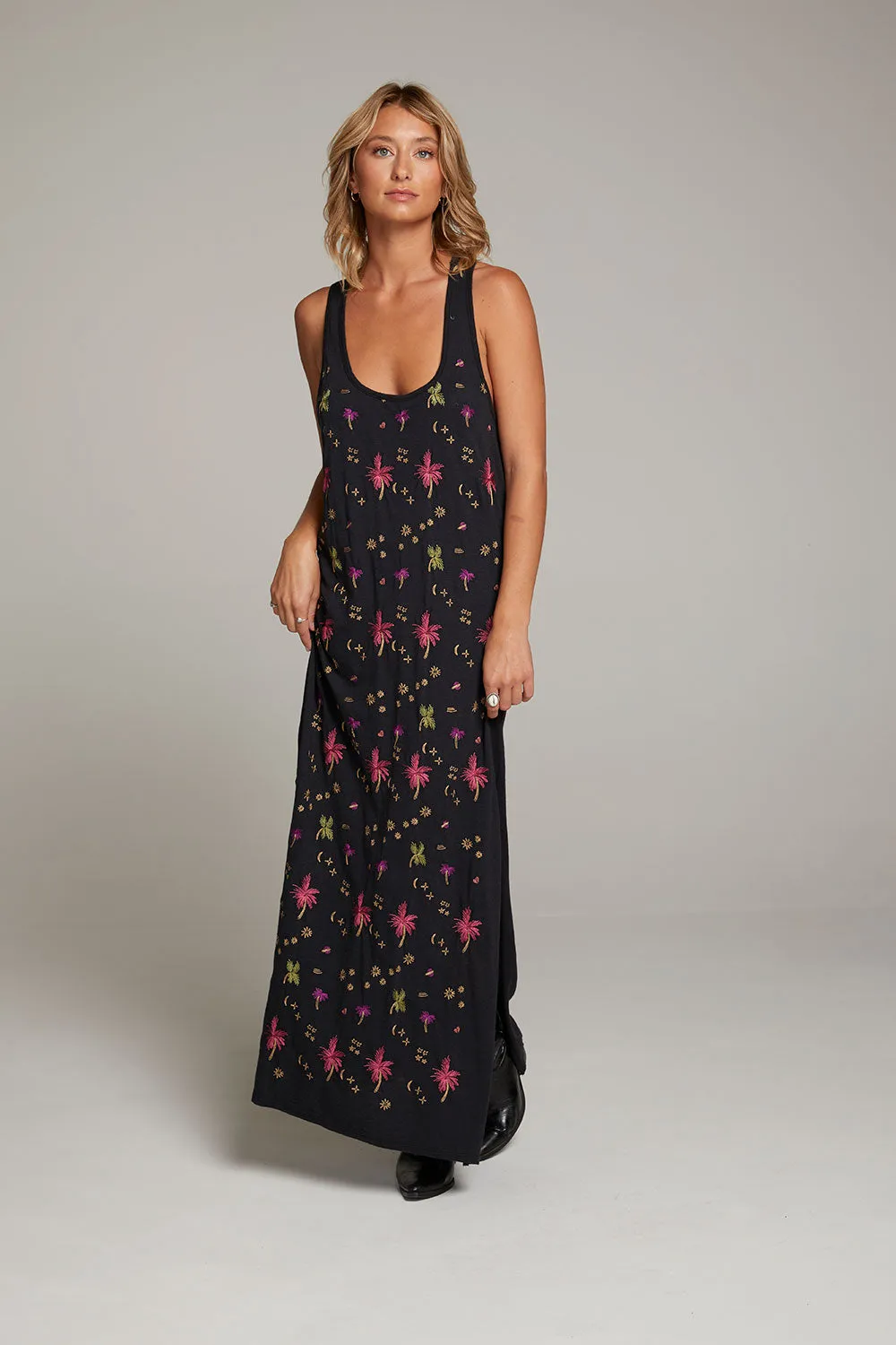 Manatee Night Palm Maxi Dress sold by Chaser