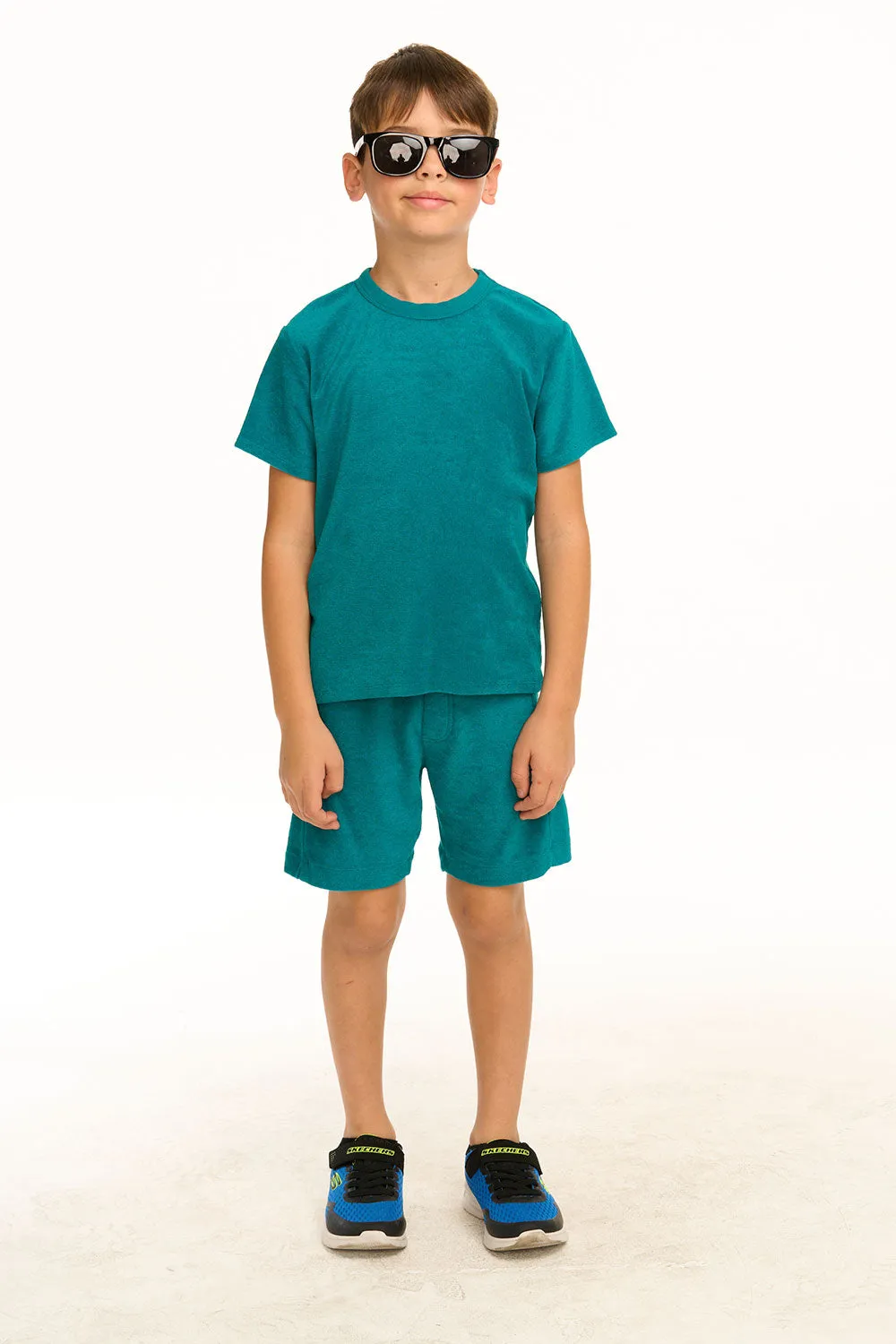 Boy's Lake Green Terry Cloth Tee sold by Chaser product image thumbnail 4