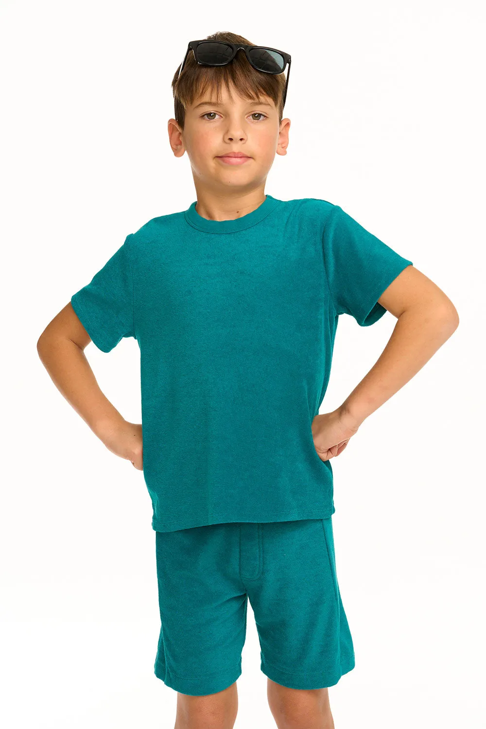 Boy's Lake Green Terry Cloth Tee sold by Chaser product image thumbnail 3