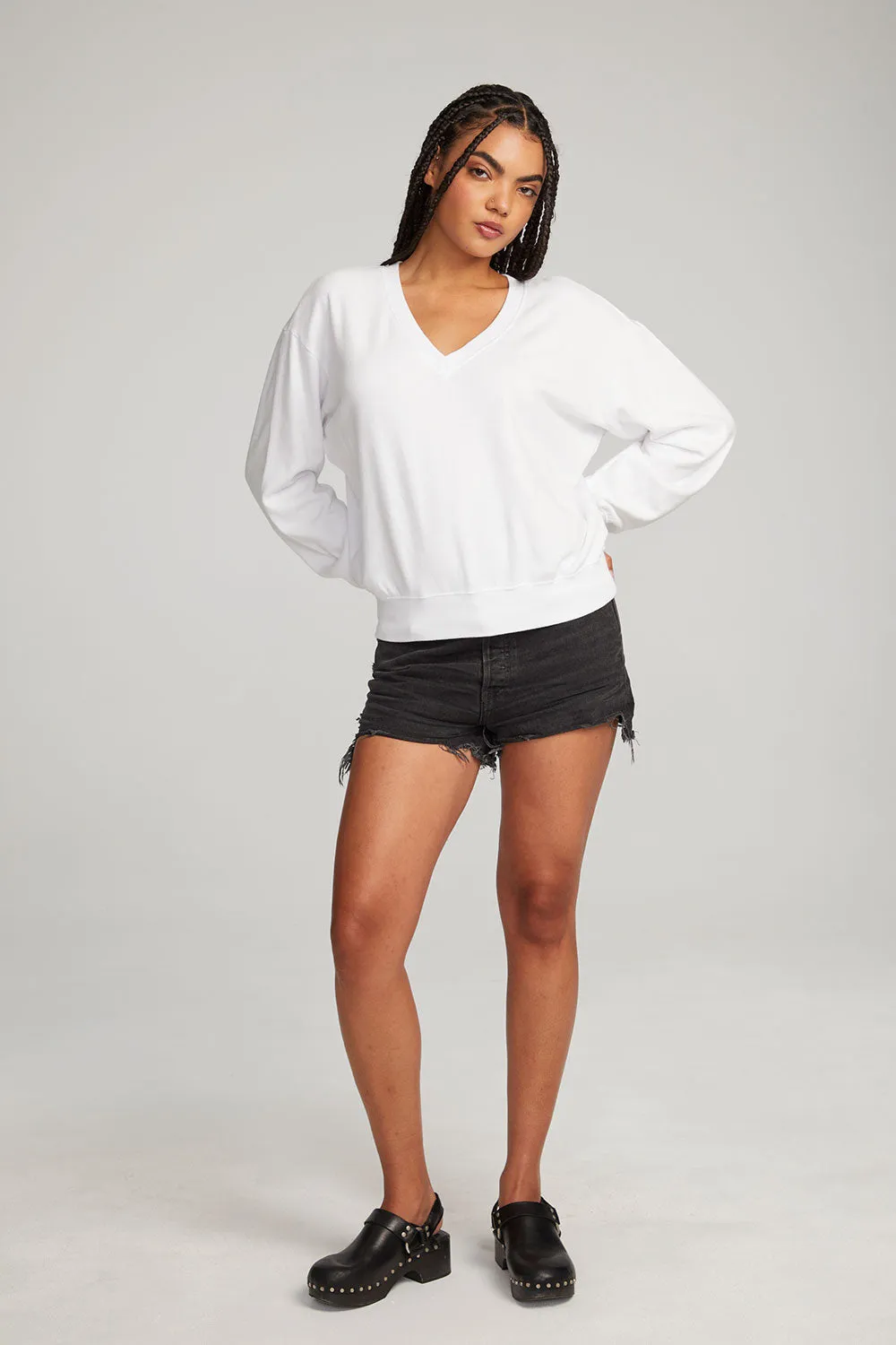 Poppy White Pullover sold by Chaser product image thumbnail 4