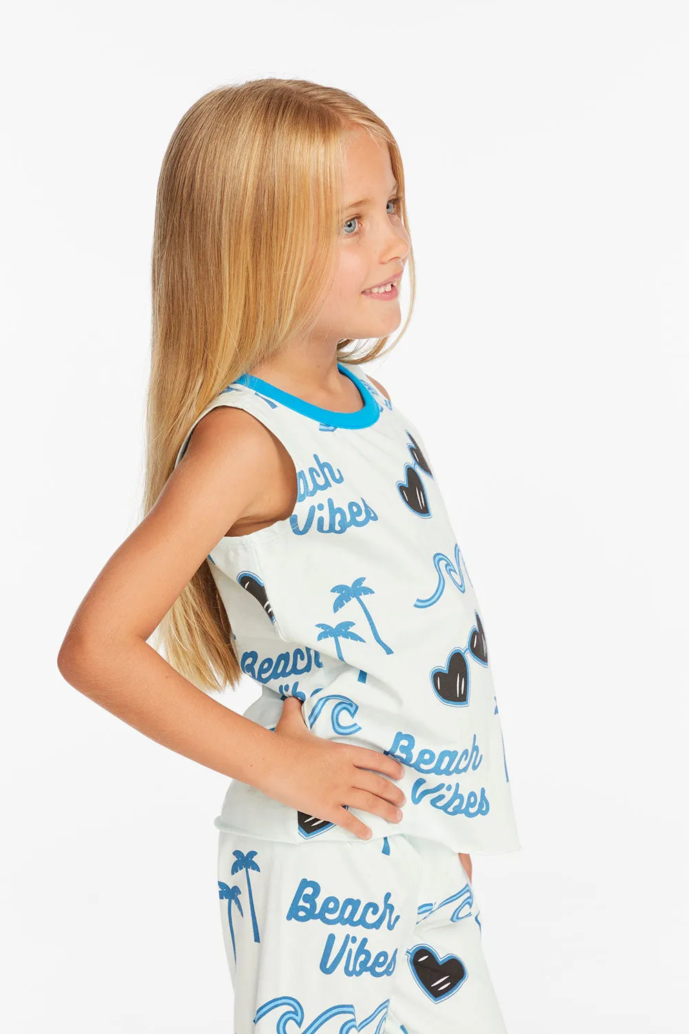 Beach Vibes Girls Millie Tank sold by Chaser product image thumbnail 2