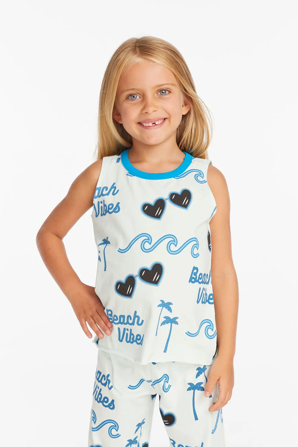 Beach Vibes Girls Millie Tank sold by Chaser product image thumbnail 3