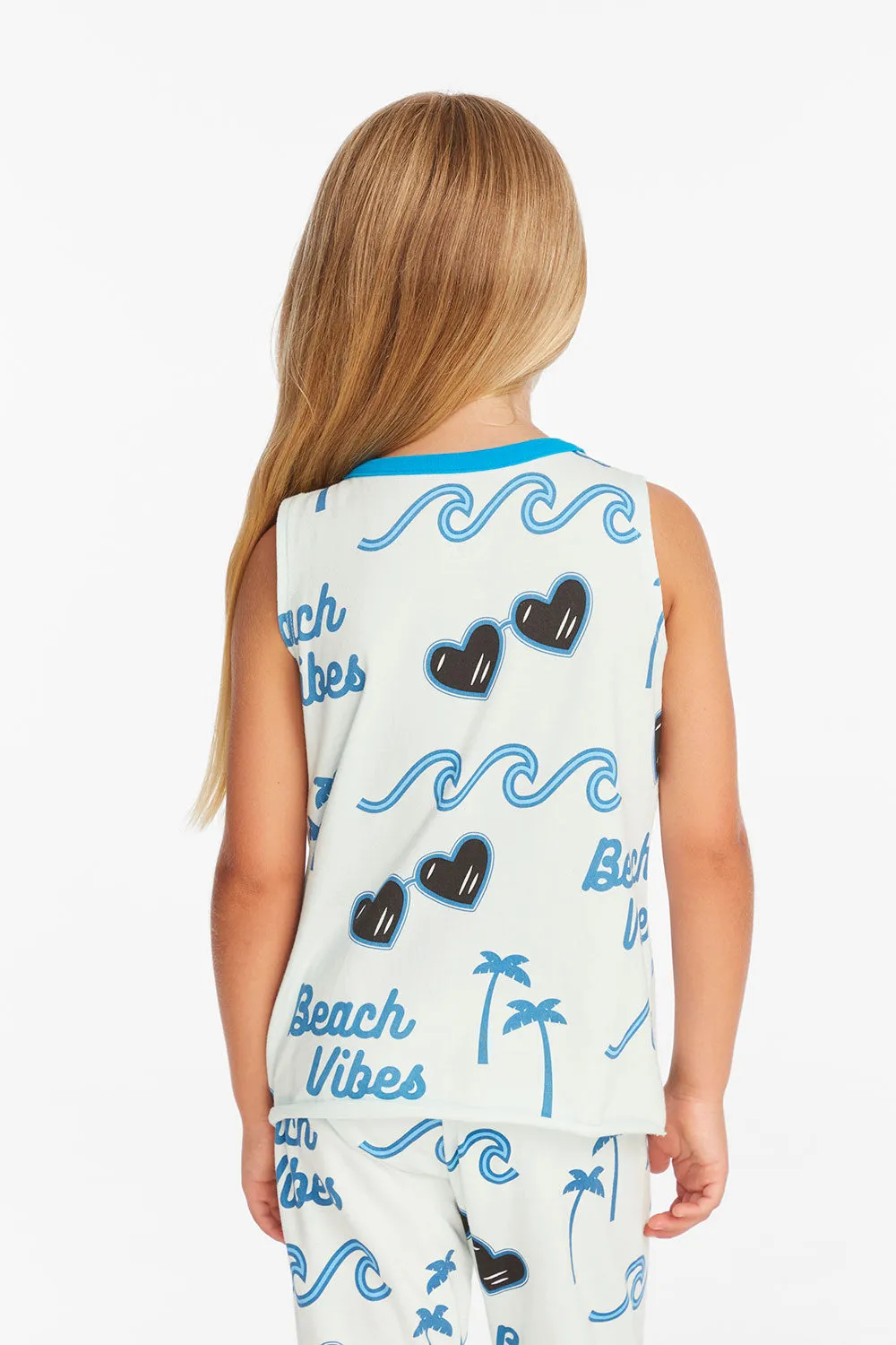 Beach Vibes Girls Millie Tank sold by Chaser product image thumbnail 4