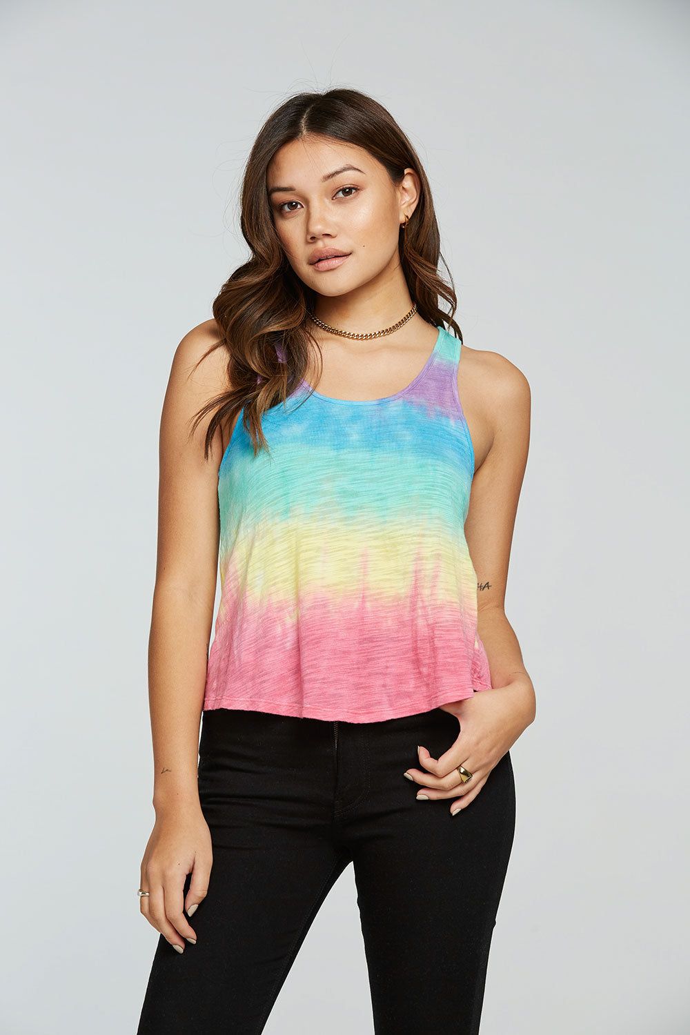 Slub Jersey Flouncy Racerback Tank sold by Chaser product image thumbnail 3