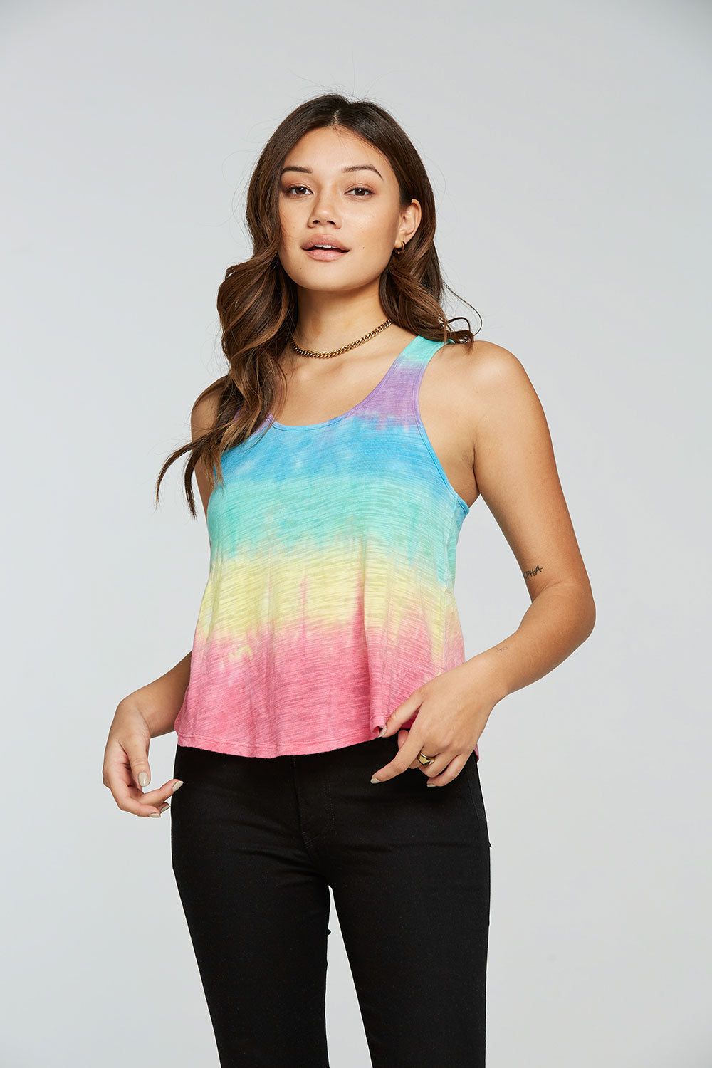 Slub Jersey Flouncy Racerback Tank sold by Chaser product image thumbnail 4