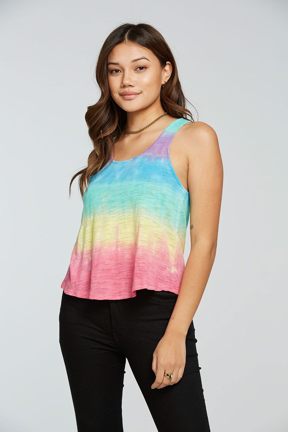 Slub Jersey Flouncy Racerback Tank sold by Chaser