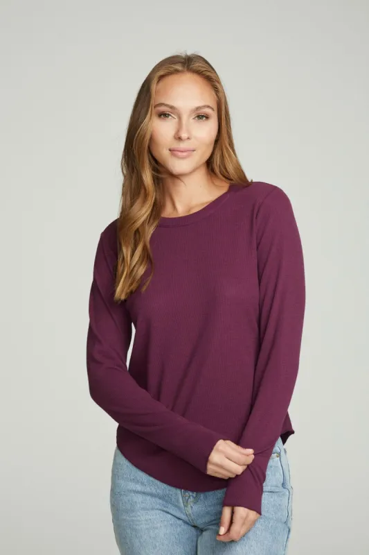 Long Sleeve Crew Neck Shirttail Tee sold by Chaser