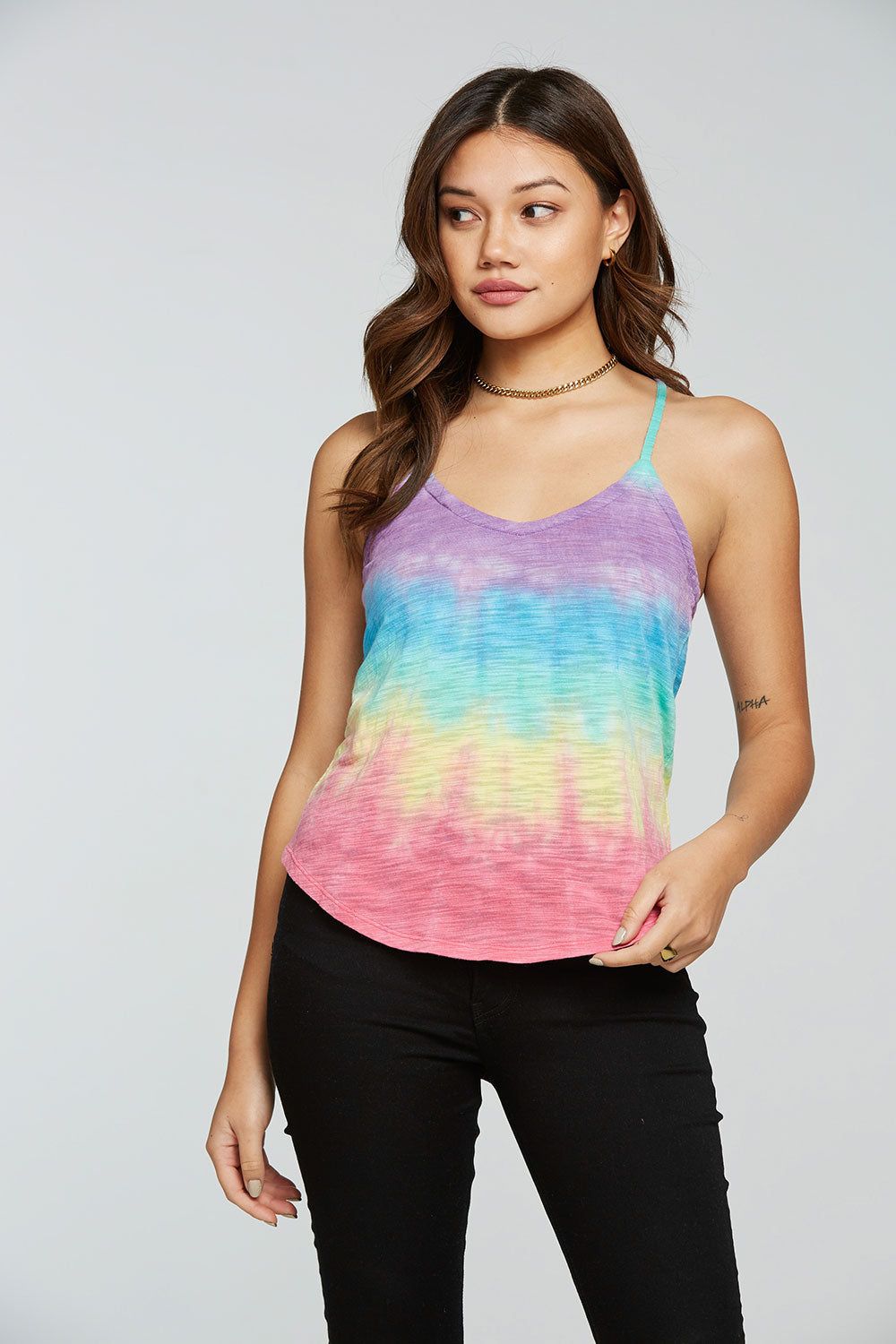 Slub Jersey V Neck Knot Back Shirttail Cami sold by Chaser