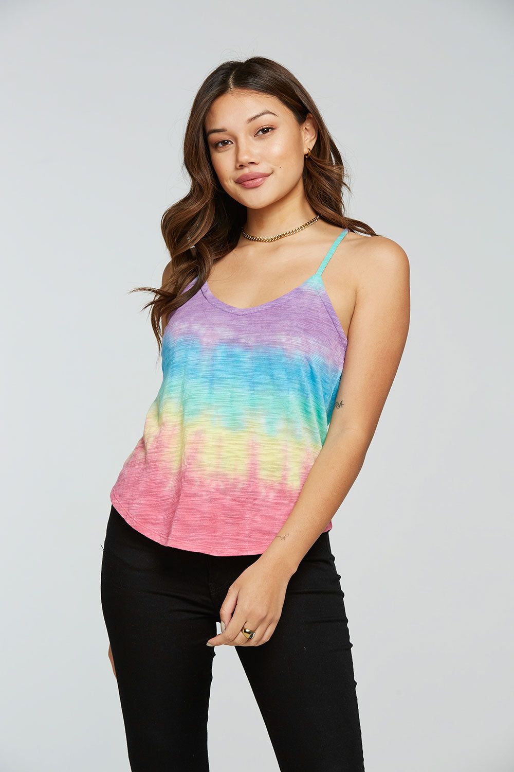 Slub Jersey V Neck Knot Back Shirttail Cami sold by Chaser product image thumbnail 3