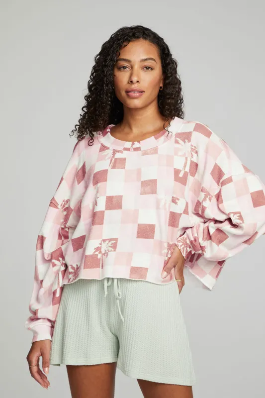 Checkered Palms Print Pullover sold by Chaser