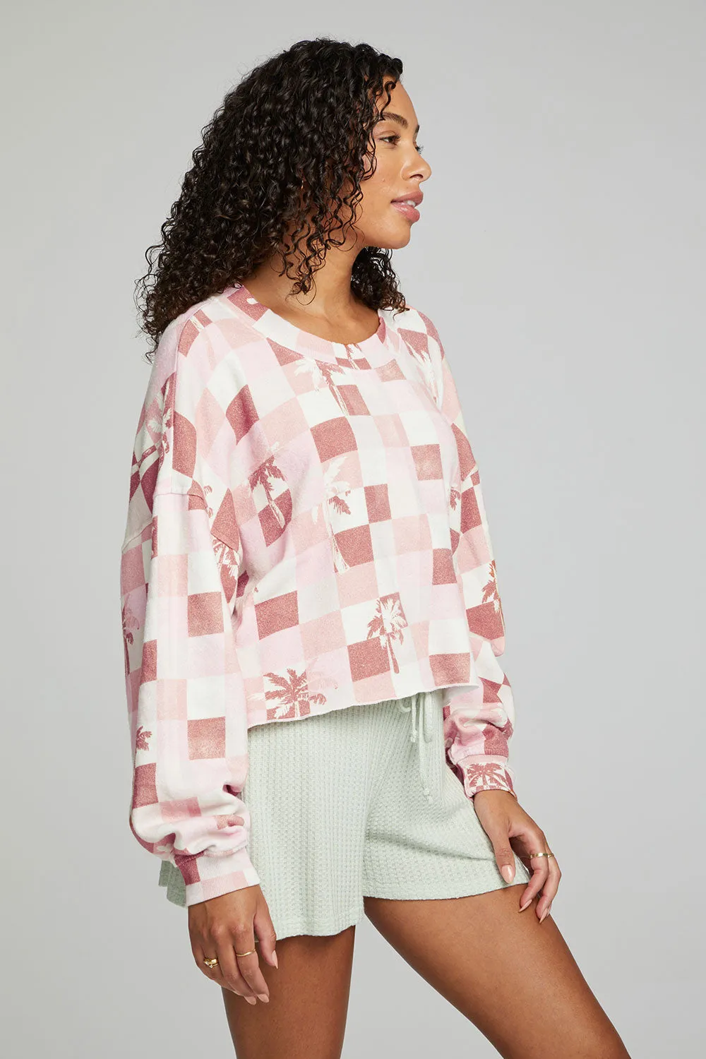 Checkered Palms Print Pullover sold by Chaser product image thumbnail 2