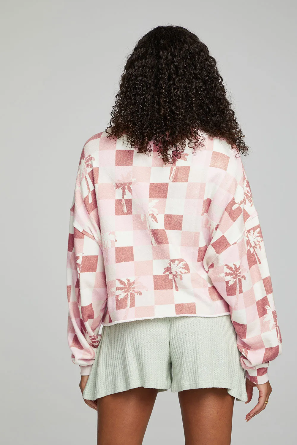 Checkered Palms Print Pullover sold by Chaser product image thumbnail 3