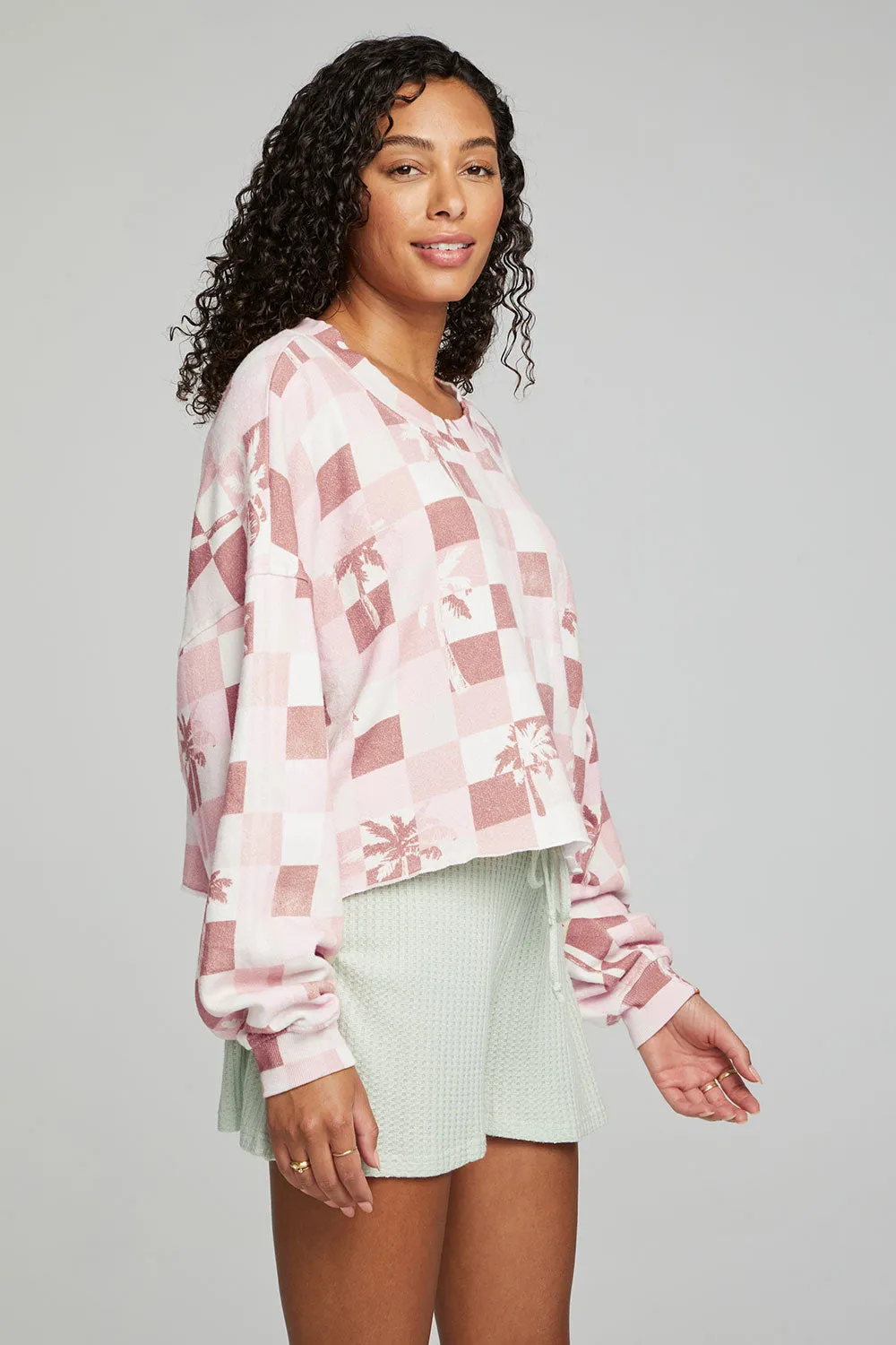 Checkered Palms Print Pullover sold by Chaser product image thumbnail 5