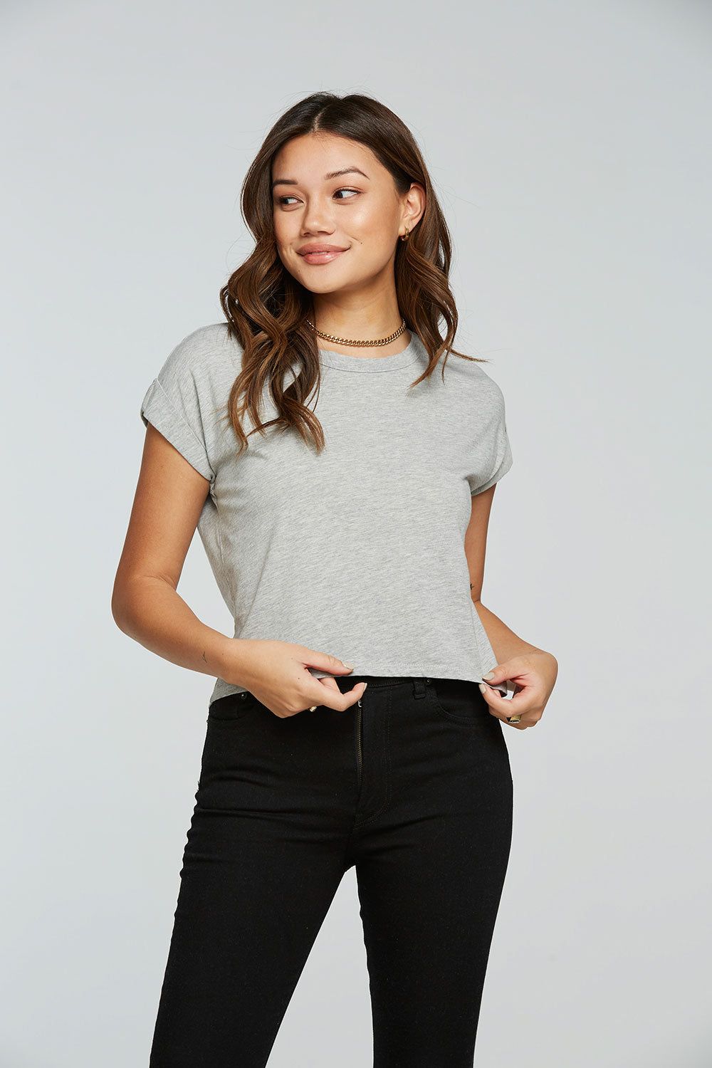 Recycled Vintage Jersey Drop Shoulder Rolled Short Sleeve Tee sold by Chaser