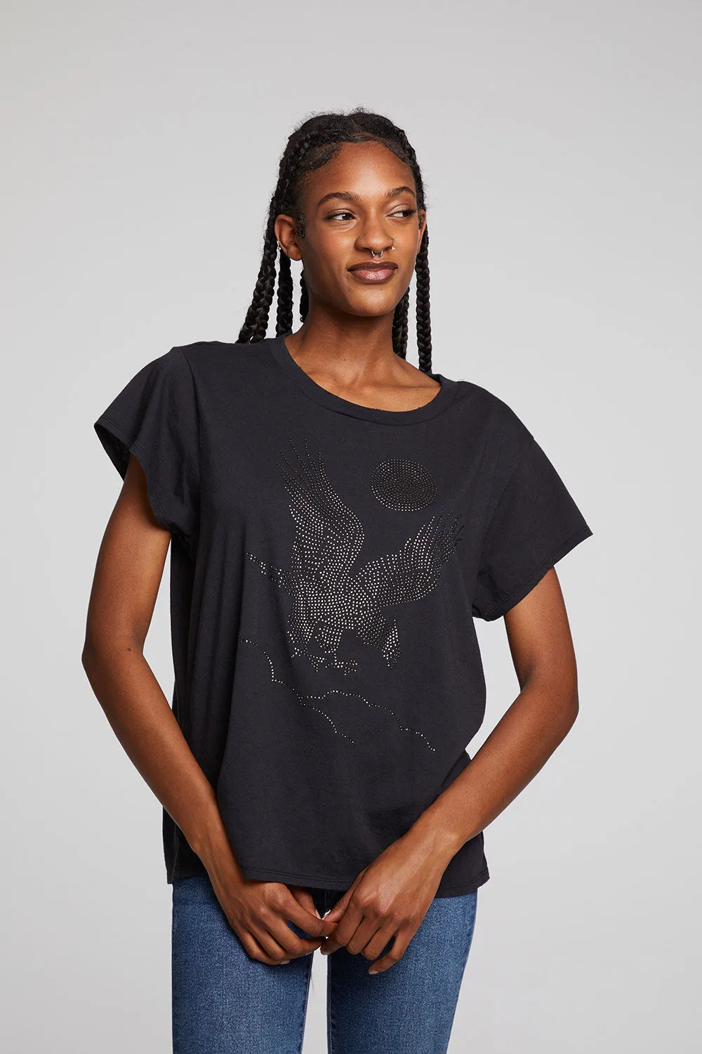 Rhinestone Eagle Tee sold by Chaser product image thumbnail 3