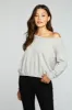 Slub French Terry Long Sleeve Pullover With Shirred Body Hem sold by Chaser