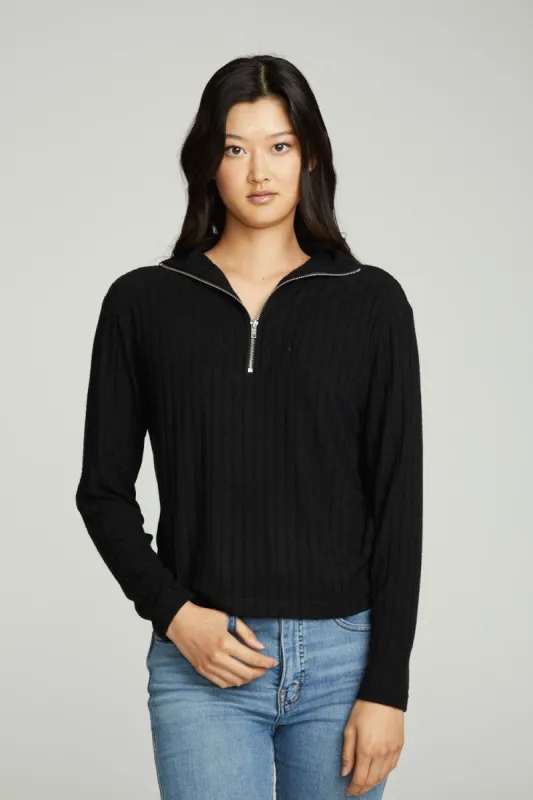 Zip Up Mock Neck Long Sleeve Pullover sold by Chaser