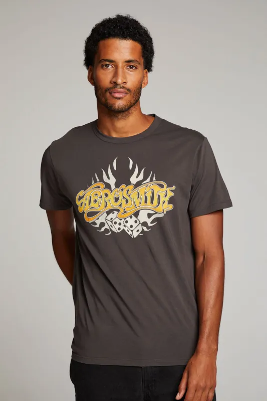 Aerosmith Flaming Skull Mens Tee sold by Chaser