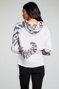 Linen French Terry Long Sleeve Side Tie Batwing Pullover Hoodie sold by Chaser