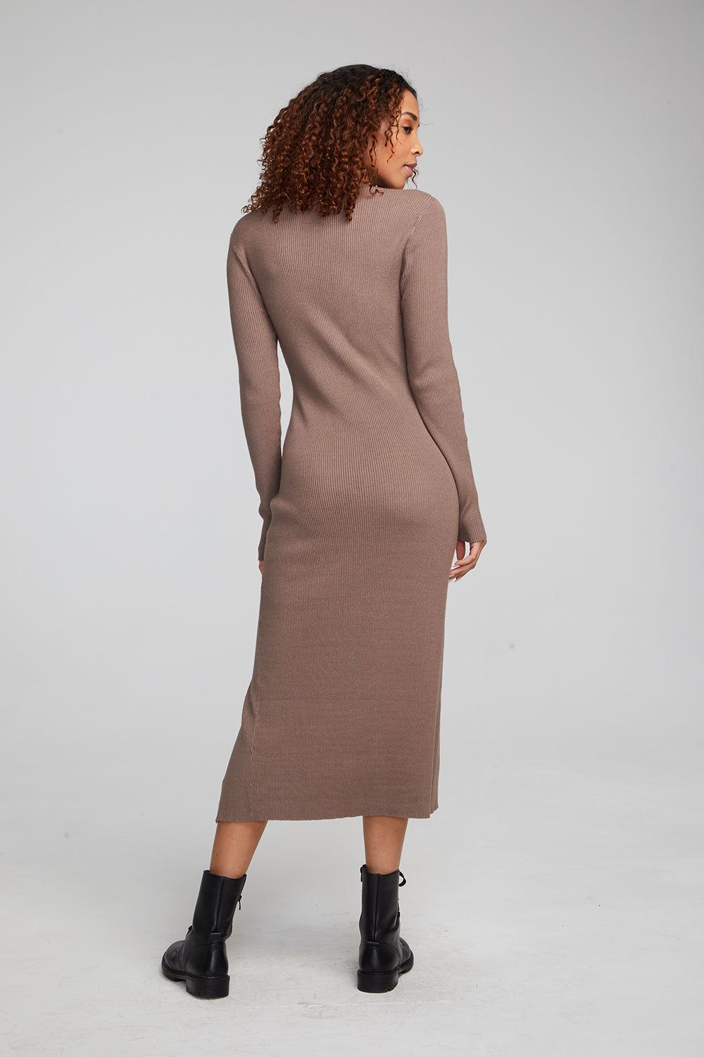Palm Deep Taupe Midi Dress sold by Chaser product image thumbnail 4