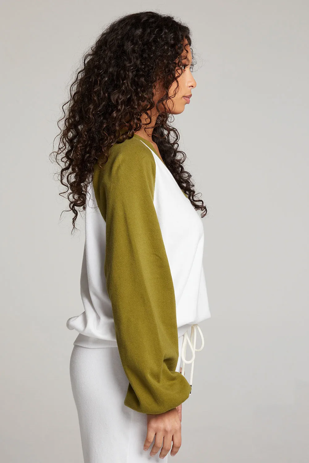 Hannah Sand Color Block V Neck Pullover sold by Chaser product image thumbnail 5