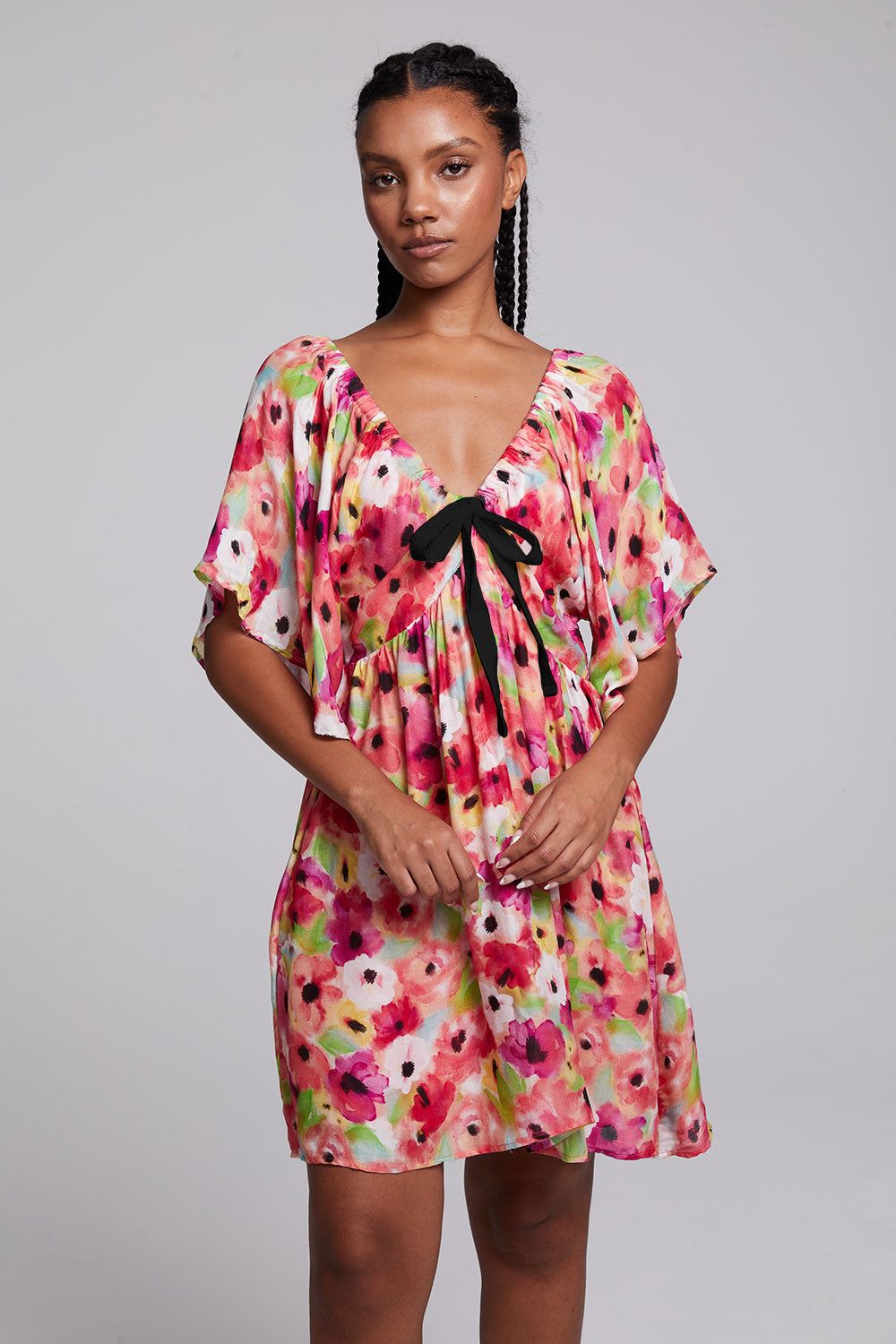 Adele Poppy Floral Mini Dress sold by Chaser