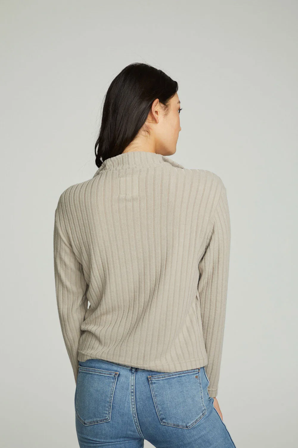 Zip Up Mock Neck Long Sleeve Pullover sold by Chaser product image thumbnail 3